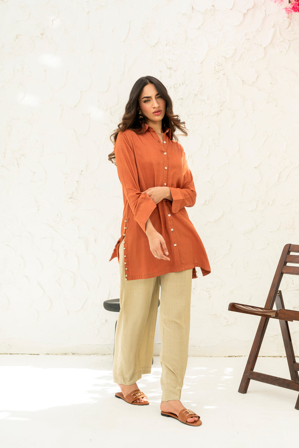 Linen Khaki Beige Pants