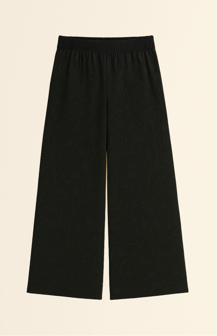 Self Printed Black Linen Pants - Limited Edition