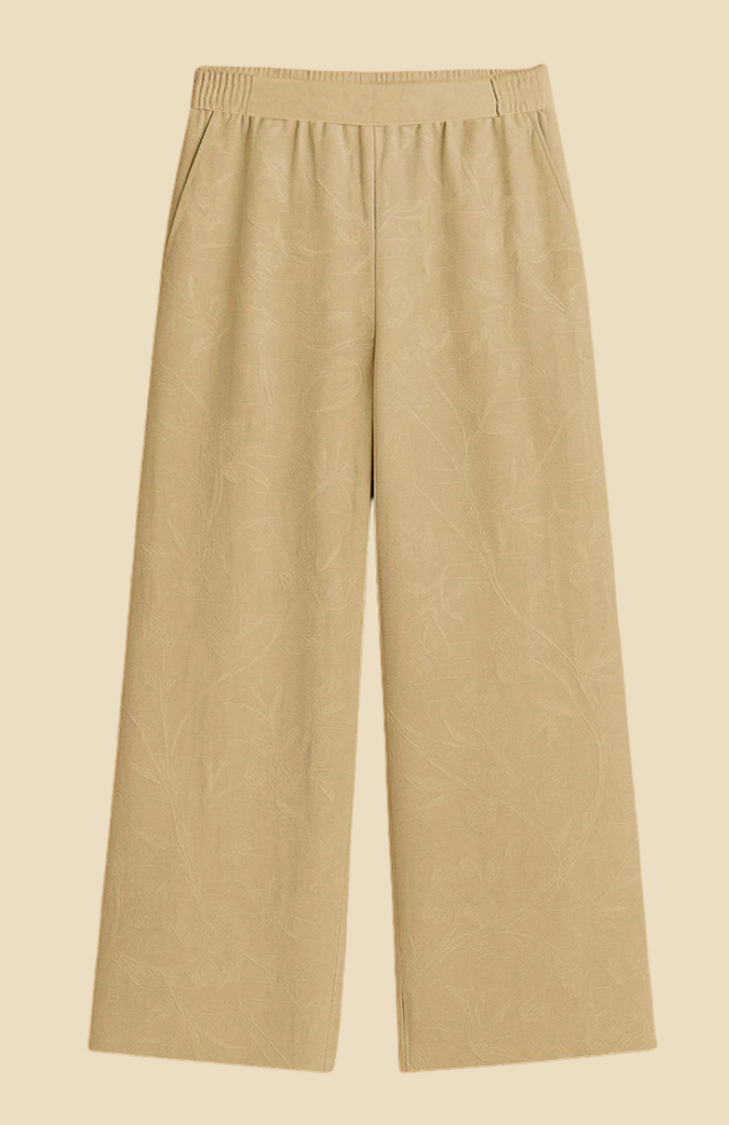 Self Printed Khaki Linen Pants - Limited Edition